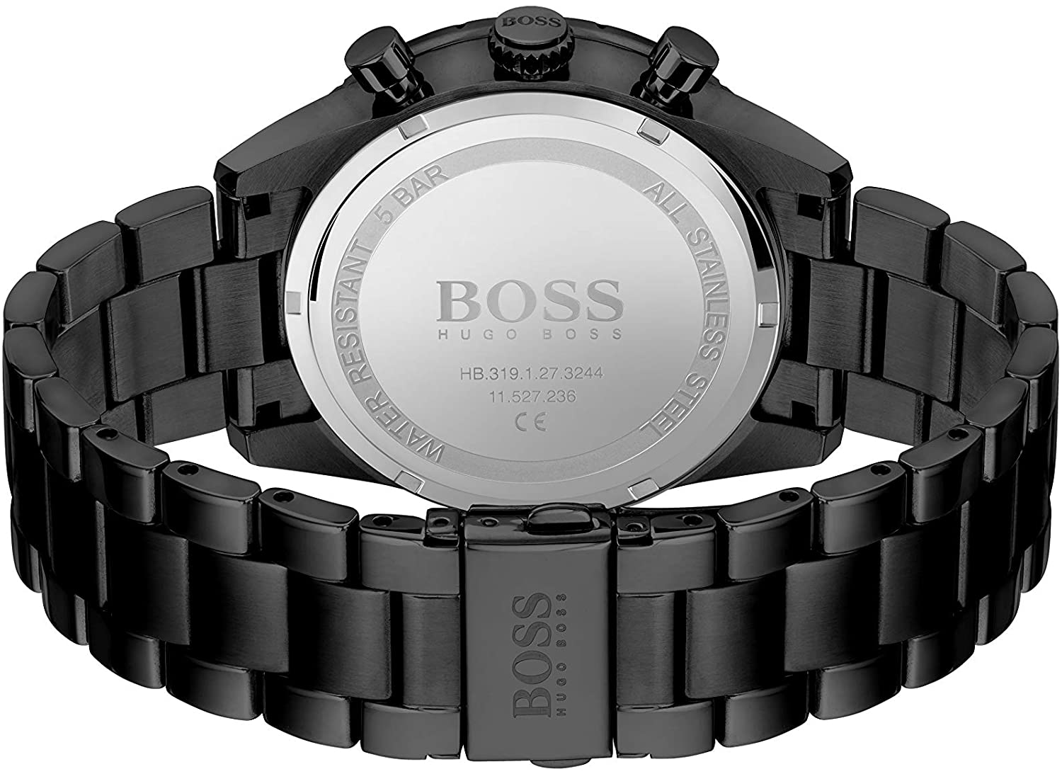  Shop Authentic Hugo Boss Pilot Edition Chronograph Black Dial Black Steel Strap Watch for Men - 1513854 - Luxxuri