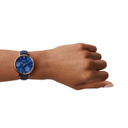  Shop Authentic Fossil Jacqueline Blue Dial Blue Leather Strap Watch for Women - ES4673 - Luxxuri