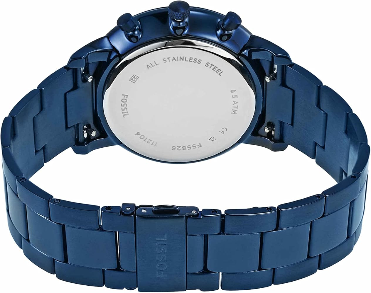 Shop Authentic Fossil Neutra Chronograph Blue Dial Blue Steel Strap Watch for Men - FS5826 - Luxxuri