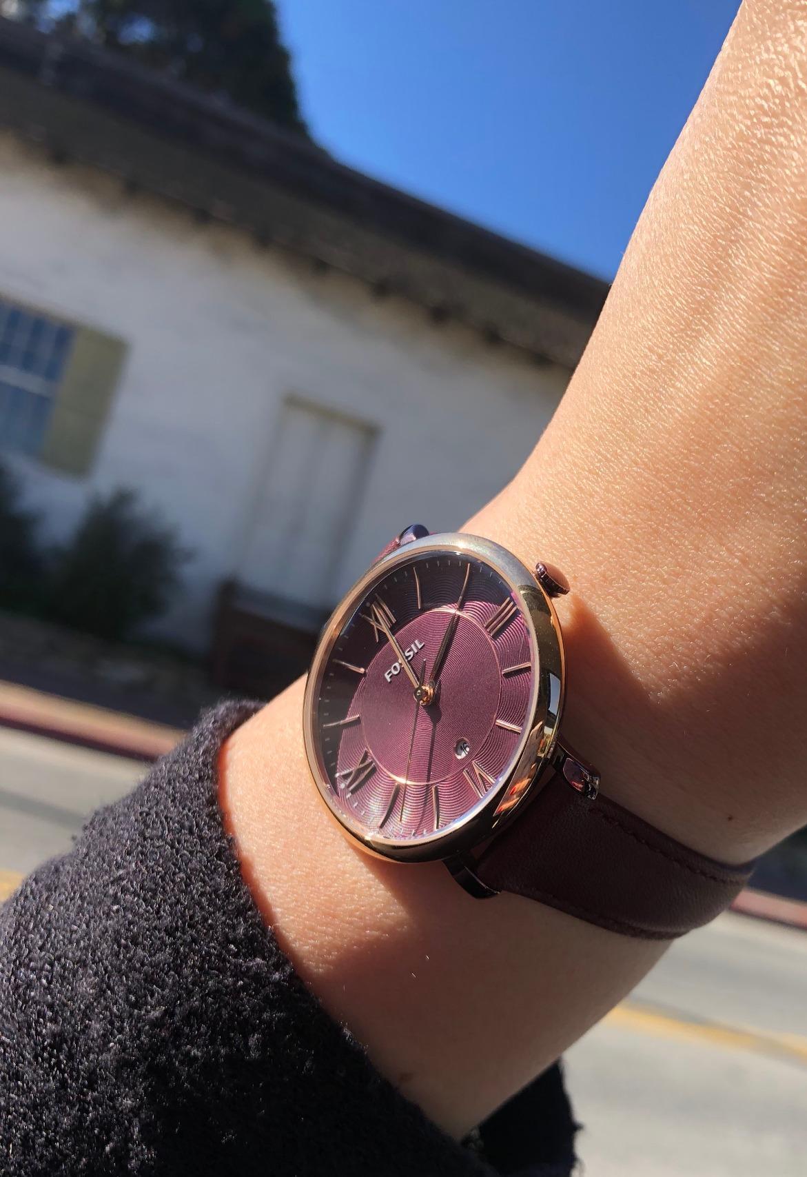  Shop Authentic Fossil Jacqueline Burgundy Dial Burgundy Leather Strap Watch for Women  - ES4099 - Luxxuri