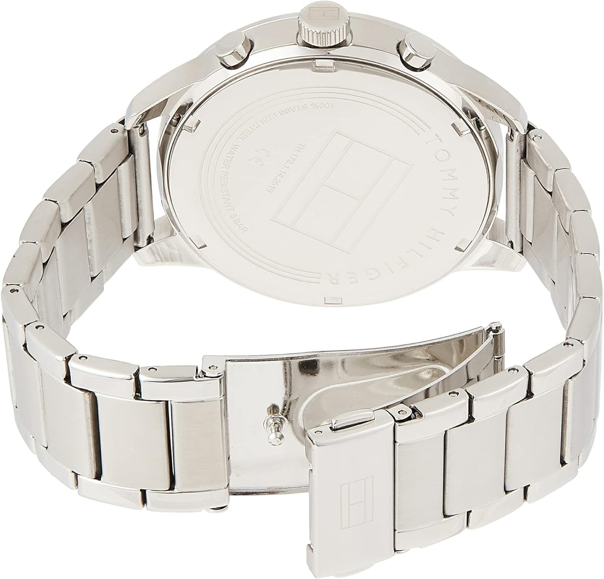  Shop Authentic Tommy Hilfiger Chase Multifunction Blue Dial Silver Steel Strap Watch for Men - 1791575 - Luxxuri