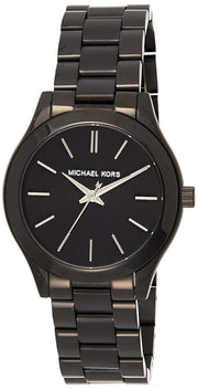  Shop Authentic Michael Kors Mini Slim Runway Black Dial Black Steel Strap Watch for Women - MK3587 - Luxxuri