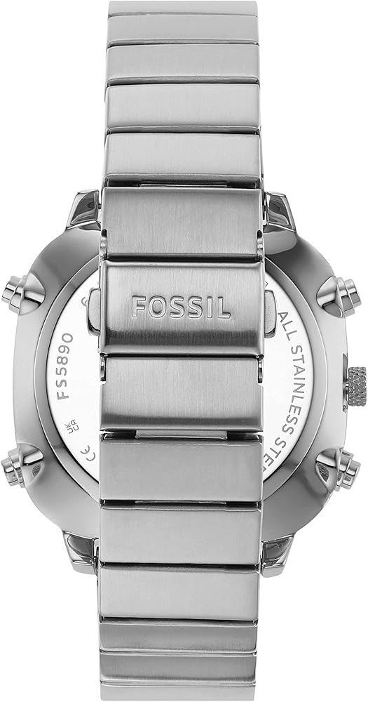  Shop Authentic Fossil Retro Analog-Digital Black Dial Silver Steel Strap Watch for Men - FS5890 - Luxxuri