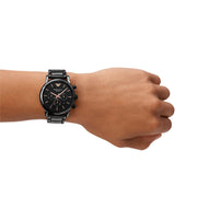  Shop Authentic Emporio Armani Luigi Ceramic Chronograph Black Dial Black Strap Watch For Men - AR1509 - Luxxuri