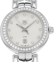  Shop Authentic Tag Heuer Link Diamonds Silver Dial Silver Steel Strap Watch for Women - WAT1414.BA0954 - Luxxuri