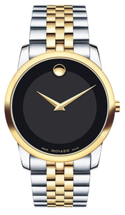  Shop Authentic Movado Museum Classic Black Dial Two Tone Steel Strap Watch For Men - 606899 - Luxxuri