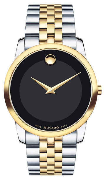  Shop Authentic Movado Museum Classic Black Dial Two Tone Steel Strap Watch For Men - 606899 - Luxxuri