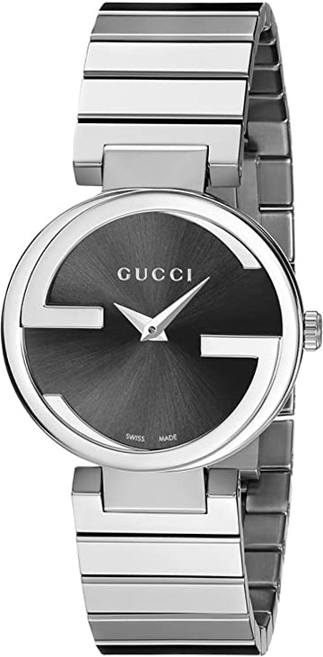  Shop Authentic Gucci Interlocking G Quartz Black Dial Black Steel Strap Watch For Women - YA133502 - Luxxuri