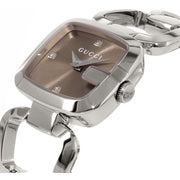  Shop Authentic Gucci G Gucci Brown Dial Silver Steel Strap Watch For Women - YA125503 - Luxxuri