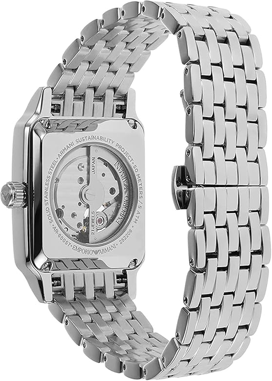  Shop Authentic Emporio Armani Diego Automatic Black Dial Silver Steel Strap Watch For Men - AR60057 - Luxxuri