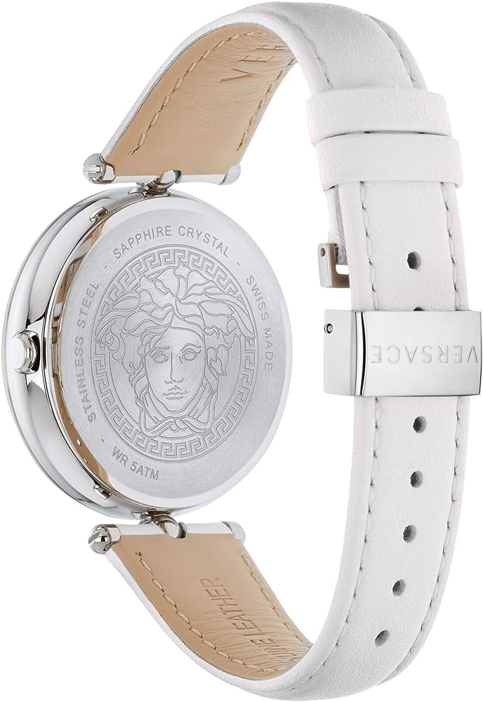  Shop Authentic Versace Palazzo Empire White Dial White Leather Strap Watch for Women - VCO010017 - Luxxuri