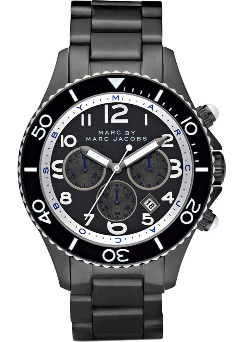  Shop Authentic Marc Jacobs Rock Chronograph Limited Edition Gray Dial Gray Steel Strap Watch for Women - MBM5025 - Luxxuri