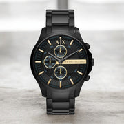  Shop Authentic Armani Exchange Hampton Chronograph Black Dial Black Steel Strap Watch For Men - AX2164 - Luxxuri