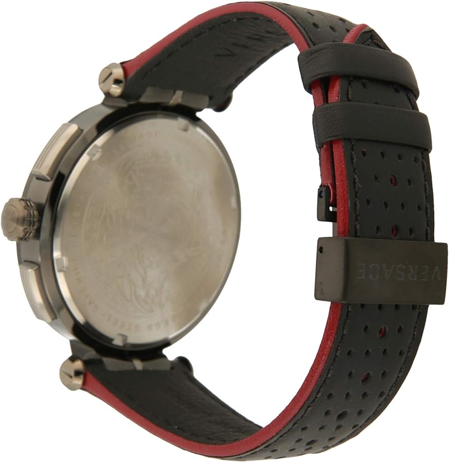  Shop Authentic Versace V-Racer Aion Chronograph Black Dial Black Leather Strap Watch for Men - VBR030017 - Luxxuri