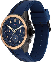  Shop Authentic Tommy Hilfiger Aiden Chronograph Blue Dial Blue Silicone Strap Watch For Men - 1791860 - Luxxuri