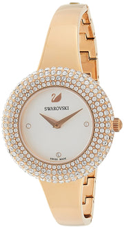 Shop Authentic Swarovski Crystal Rose Silver Dial Rose Gold Steel Strap Watch for Women - 5484073 - Luxxuri