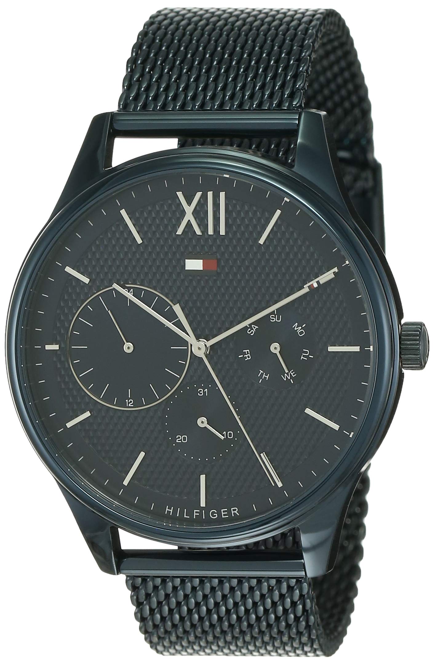  Shop Authentic Tommy Hilfiger Damon Quartz Blue Dial Blue Mesh Bracelet Watch for Men - 1791421 - Luxxuri