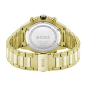  Shop Authentic Hugo Boss Globetrotter Chronograph Black Dial Gold Steel Strap Watch for Men - 1513932 - Luxxuri