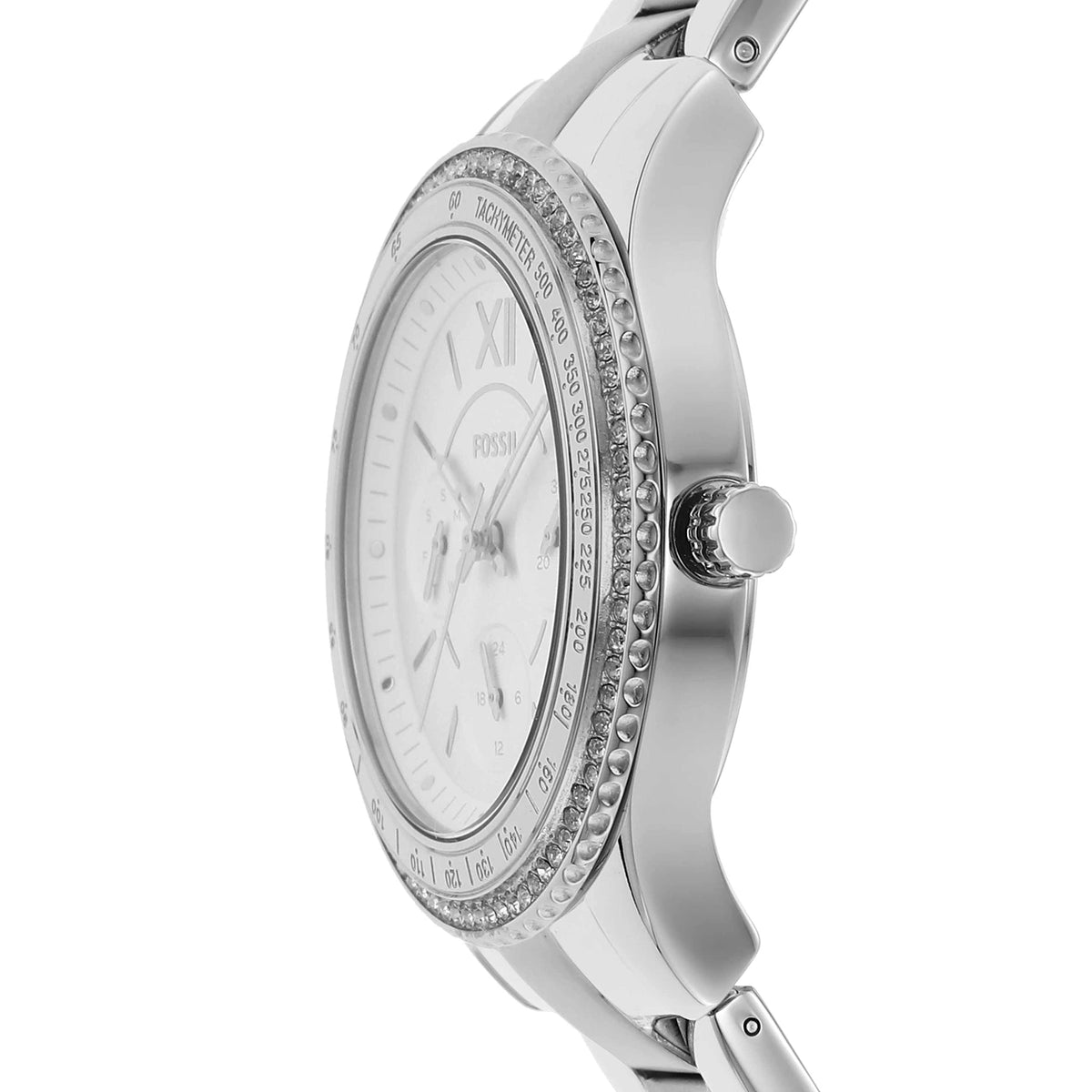  Shop Authentic Fossil Stella Sport Multifunction Silver Dial Silver Steel Strap Watch for Women - ES5108 - Luxxuri