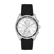  Shop Authentic Michael Kors Hadyn Chronograph Silver Dial Black Rubber Strap Watch for Women - MK7486 - Luxxuri