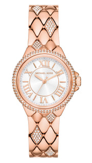  Shop Authentic Michael Kors Camille Analog Silver Dial Rose Gold Steel Strap Watch for Women - MK4810 - Luxxuri