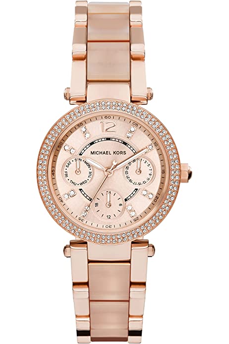  Shop Authentic Michael Kors Parker Pink Dial Two Tone Steel Strap Watch for Women - MK5896 - Luxxuri