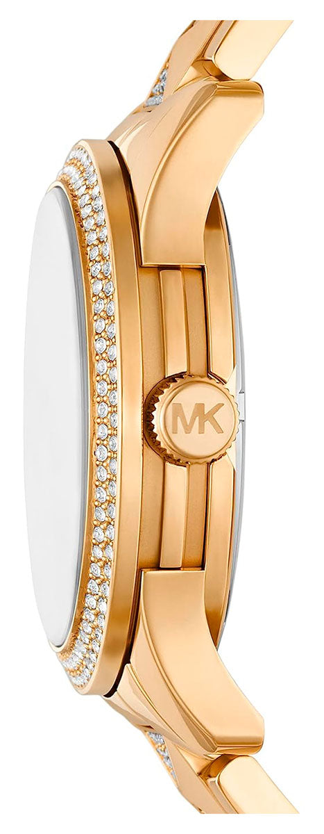  Shop Authentic Michael Kors Runway Three Hand Green Dial Gold Steel Strap Watch For Women - MK7390 - Luxxuri