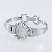  Shop Authentic Gucci Guccissima Quartz Silver Dial Silver Steel Strap Watch For Women - YA134511 - Luxxuri