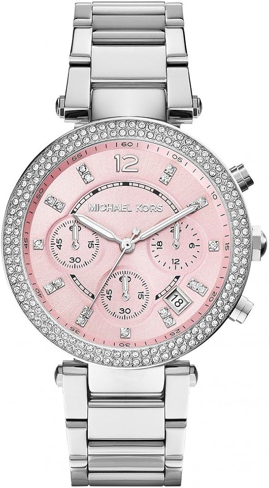  Shop Authentic Michael Kors Parker Chronograph Pink Dial Silver Steel Strap Watch For Women - MK6105 - Luxxuri