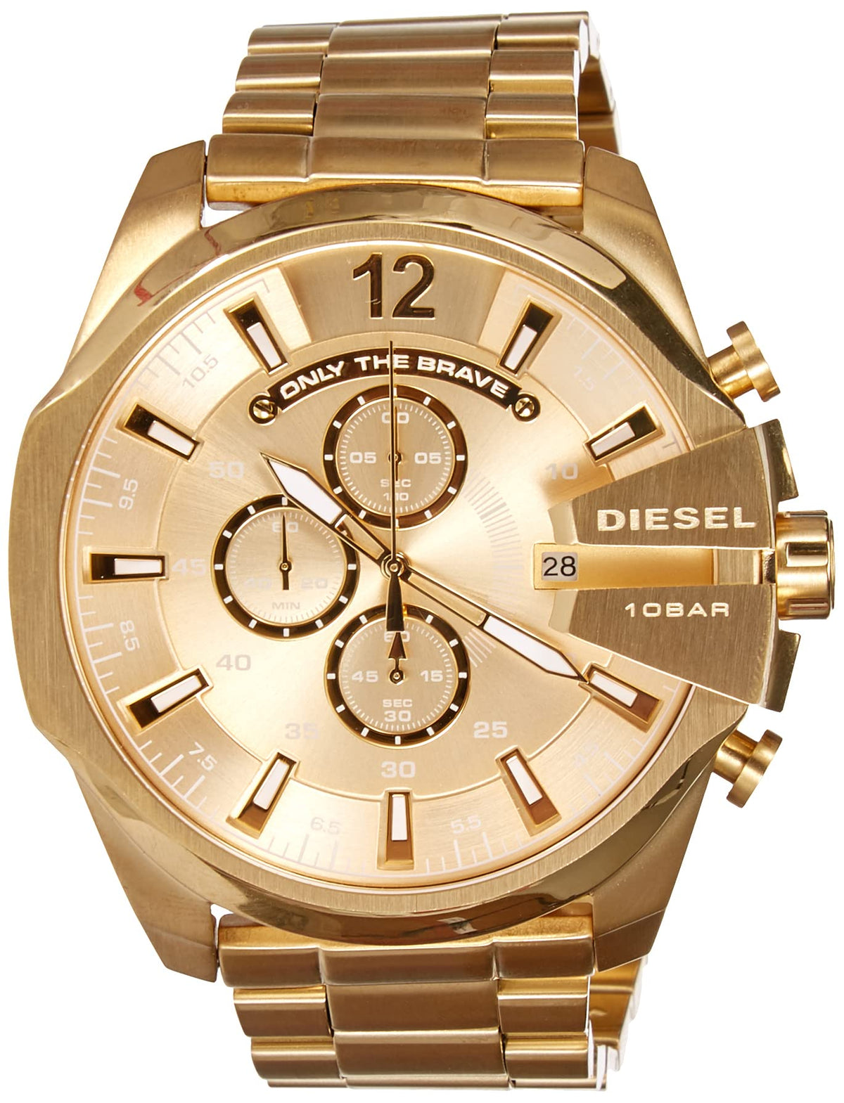  Shop Authentic Diesel Mega Chief Gold Dial Gold Steel Strap Watch For Men - DZ4360 - Luxxuri
