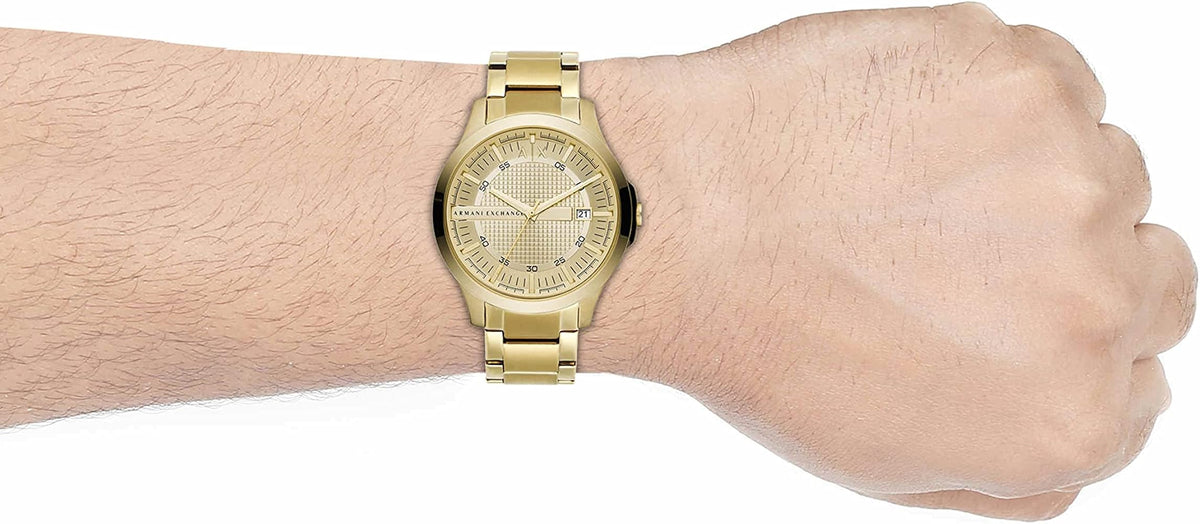  Shop Authentic Armani Exchange Hampton Chronograph Gold Dial Gold Steel Strap Watch For Men - AX2415 - Luxxuri