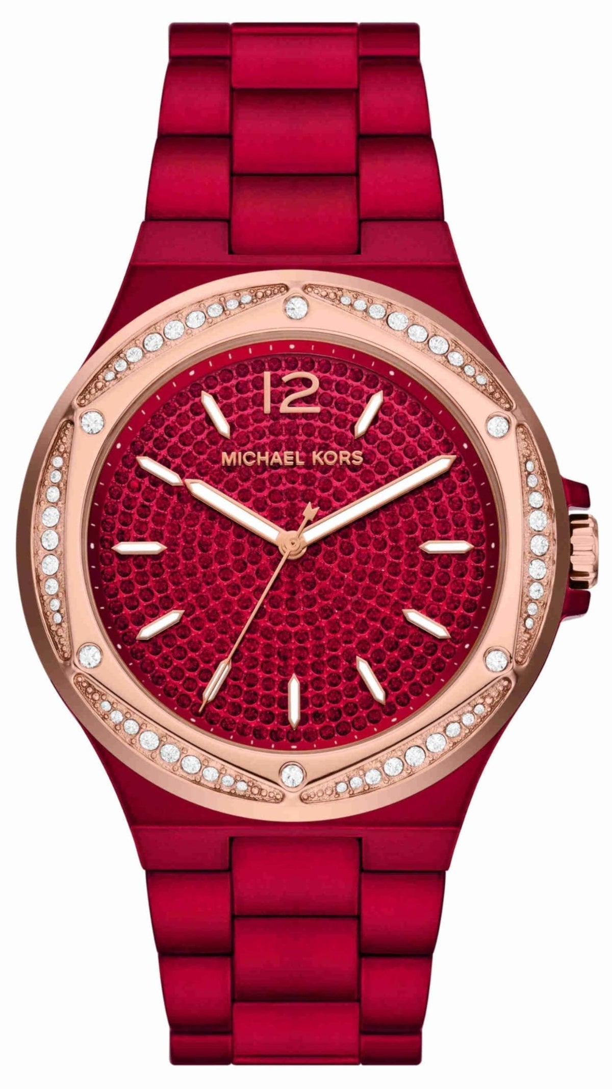  Shop Authentic Michael Kors Lennox Analog Crystals Red Dial Red Steel Strap Watch for Women - MK7455 - Luxxuri