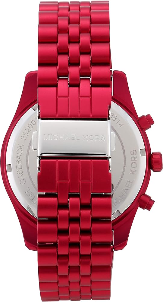  Shop Authentic Michael Kors Lexington Chronograph Red Dial Red Steel Strap Watch For Men - MK8814 - Luxxuri