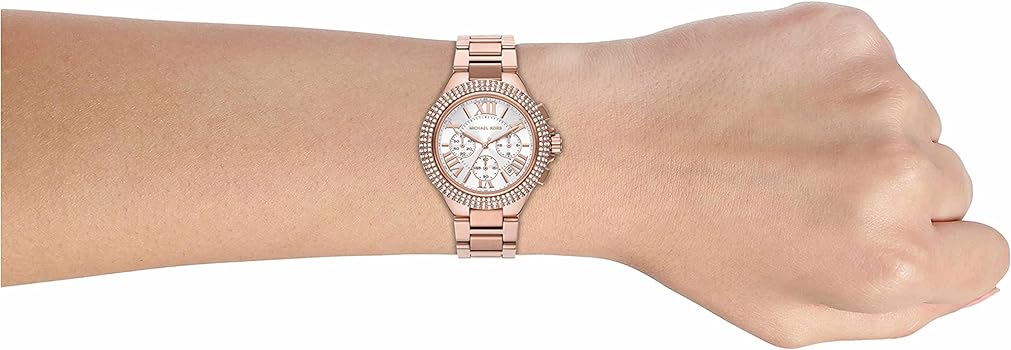  Shop Authentic Michael Kors Camille Chronograph White Dial Rose Gold Steel Strap Watch For Women - MK6995 - Luxxuri