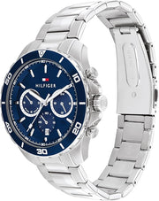  Shop Authentic Tommy Hilfiger Jordan Chronograph Blue Dial Silver Steel Strap Watch For Men - 1792094 - Luxxuri