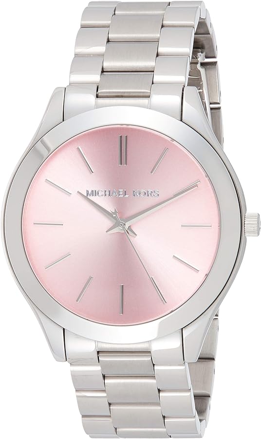  Shop Authentic Michael Kors Slim Runway Quartz Pink Dial Silver Steel Strap Watch For Women - MK3380 - Luxxuri