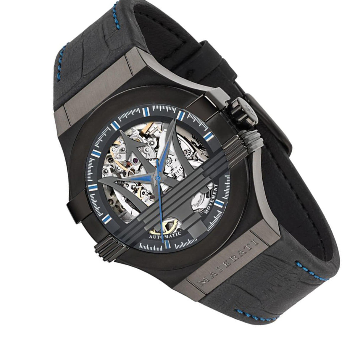  Shop Authentic Maserati Potenza Automatic Black Dial Black Leather Strap Watch For Men - R8821108009 - Luxxuri