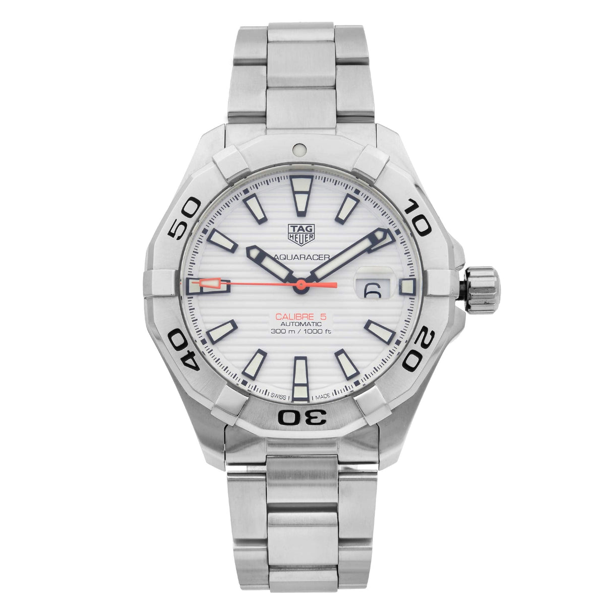  Shop Authentic Tag Heuer Aquaracer White Dial Watch for Men - WAY2013.BA0927 - Luxxuri