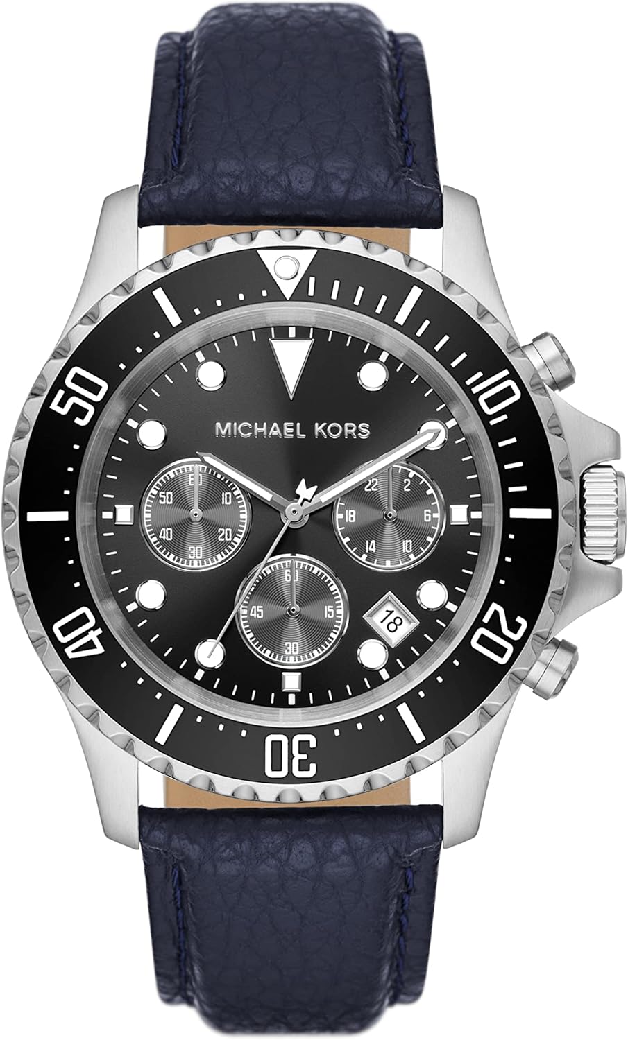  Shop Authentic Michael Kors Everest Chronograph Black Dial Blue Leather Strap Watch For Men - MK9091 - Luxxuri