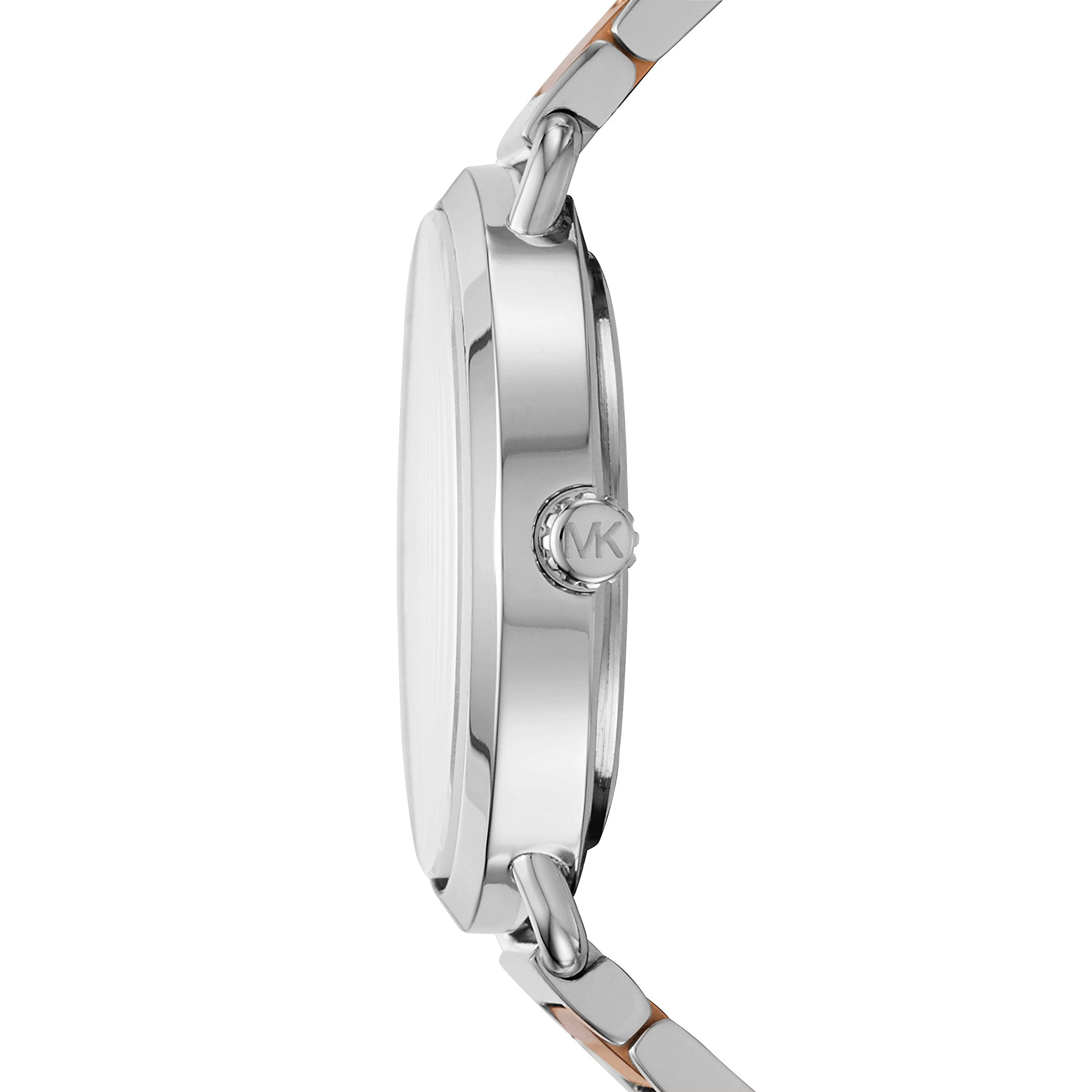  Shop Authentic Michael Kors Portia Quartz Silver Dial Two Tone Steel Strap Watch For Women - MK3709 - Luxxuri