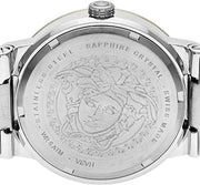  Shop Authentic Versace Greca Quartz Blue Dial Silver Steel Strap Watch for Women - VEVH01120 - Luxxuri