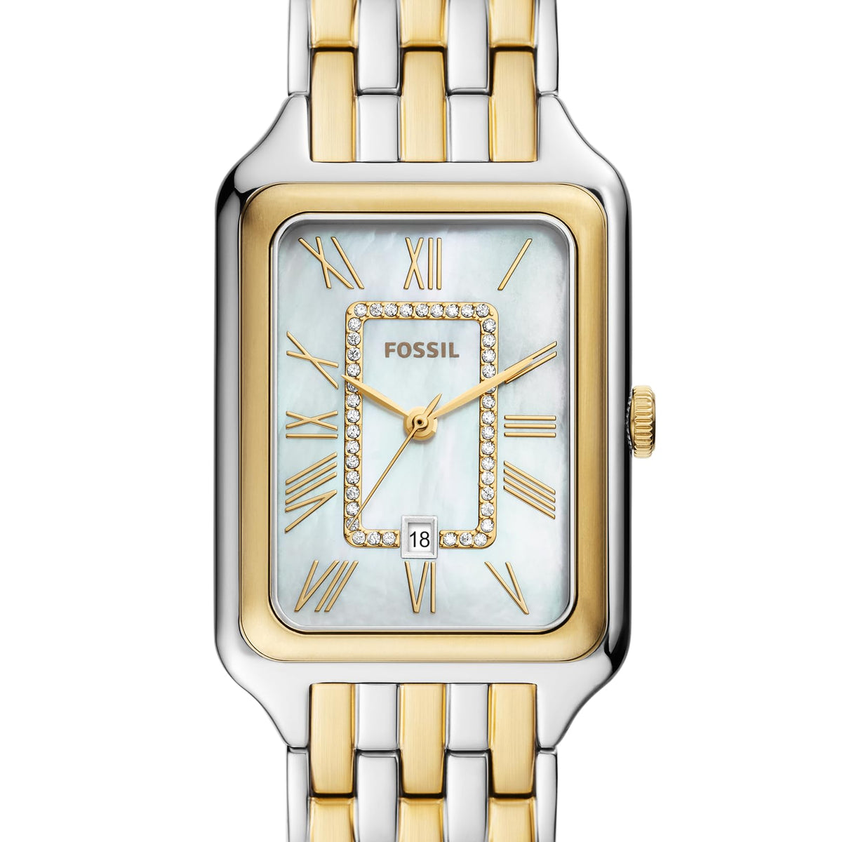  Shop Authentic Fossil Raquel Three Hand Mother of Pearl Dial Two Tone Steel Strap Watch For Women - ES5305 - Luxxuri