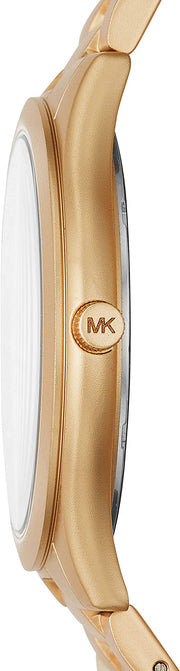  Shop Authentic Michael Kors Slim Runway Quartz Gold Dial Gold Steel Strap Watch For Women - MK4501 - Luxxuri