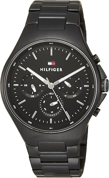  Shop Authentic Tommy Hilfiger Justin Chronograph Black Dial Black Steel Strap Watch For Men - 1792055 - Luxxuri