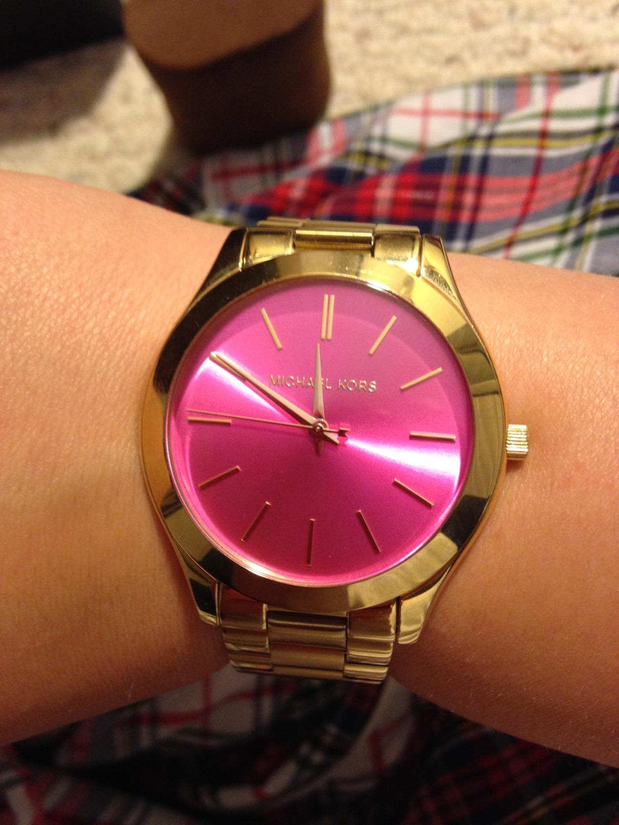  Shop Authentic Michael Kors Slim Runway Pink Dial Rose Gold Steel Strap Watch for Women - MK3264 - Luxxuri