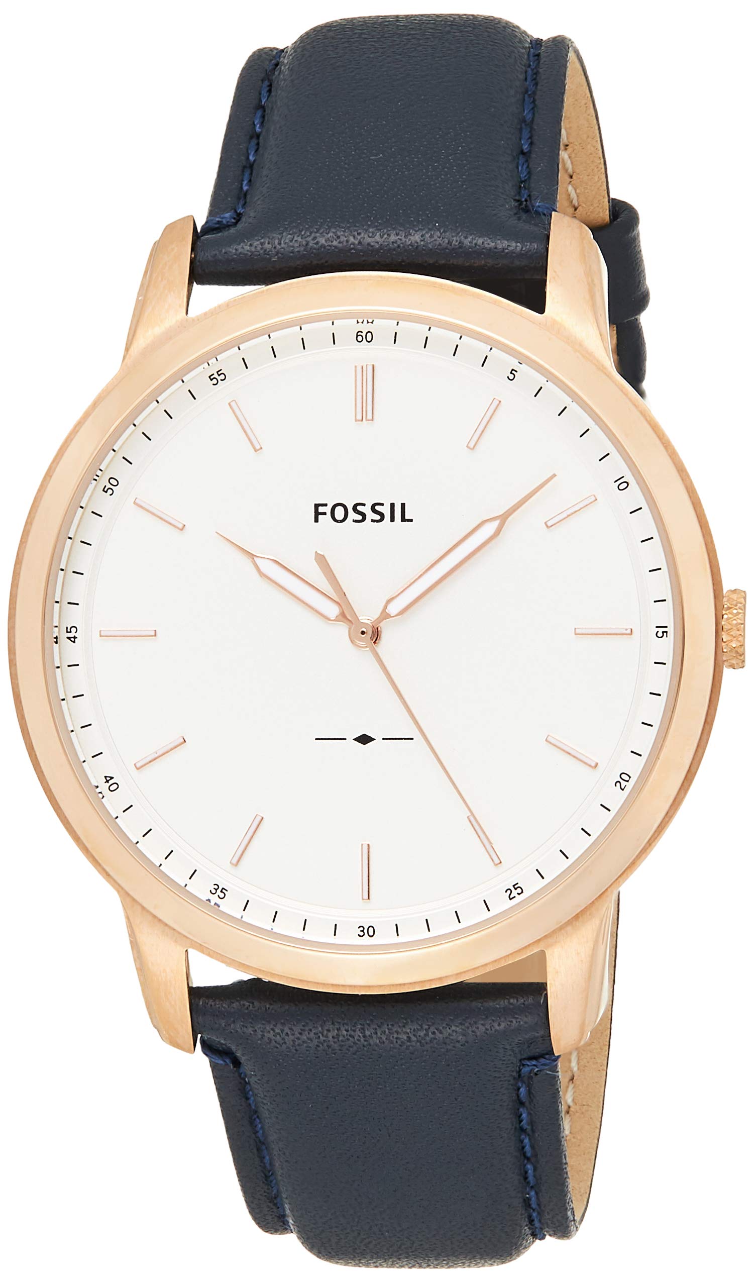  Shop Authentic Fossil The Minimalist Slim White Dial Blue Leather Strap Watch for Men - FS5371 - Luxxuri