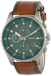  Shop Authentic Fossil Dillinger Luggage Chronograph Green Dial Brown Leather Strap Watch for Men - FS5734 - Luxxuri