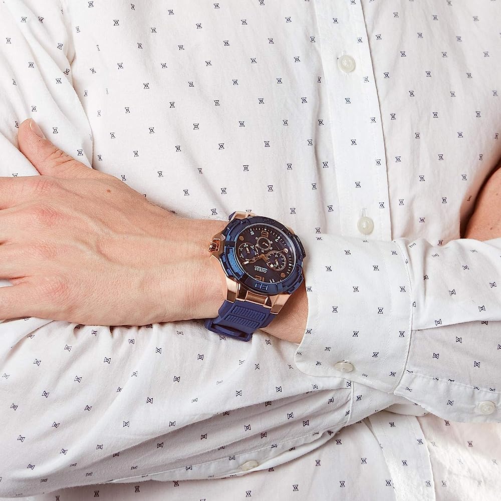  Shop Authentic Guess Genesis Quartz Blue Dial Blue Silicone Strap Watch For Men - W1254G3 - Luxxuri