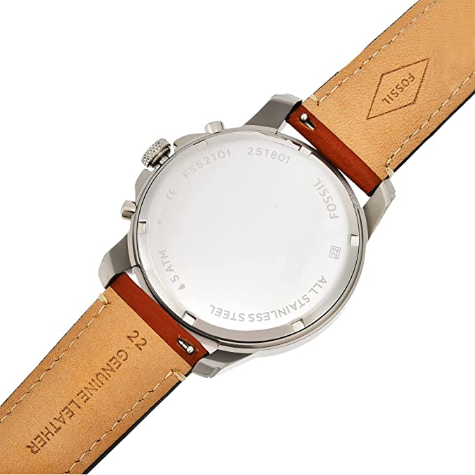  Shop Authentic Fossil Grant Chronograph Blue Dial Brown Leather Strap Watch for Men - FS5210 - Luxxuri