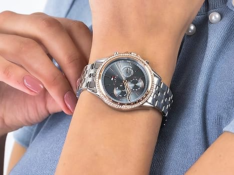  Shop Authentic Tommy Hilfiger Ari Diamonds Blue Dial Silver Steel Strap Watch for Women - 1781976 - Luxxuri